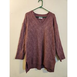 Olive + Oak Women's Size Medium V-Neck Long Sleeve Straight Hem Pullover Sweater